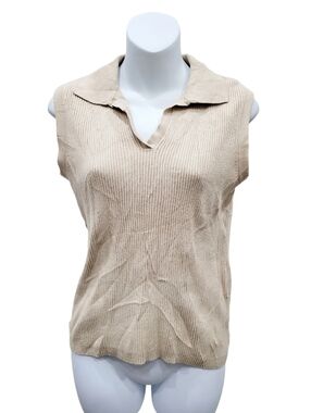 2/$20 Y2K Denver Hayes Nuded Colour Vest Blouse Size: M